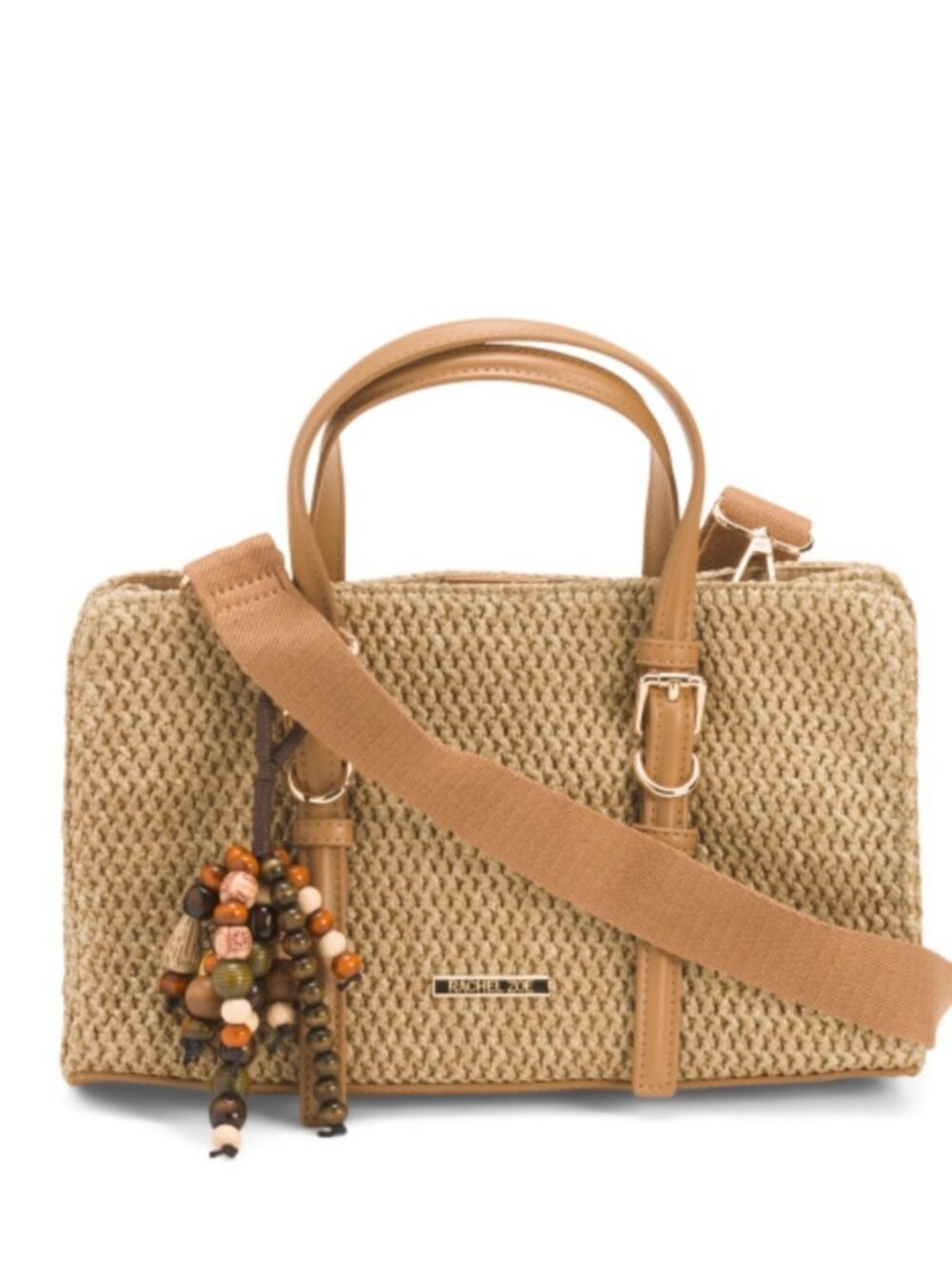 Rachel Zoe Tan Woven Top-Handle Satchel Bag